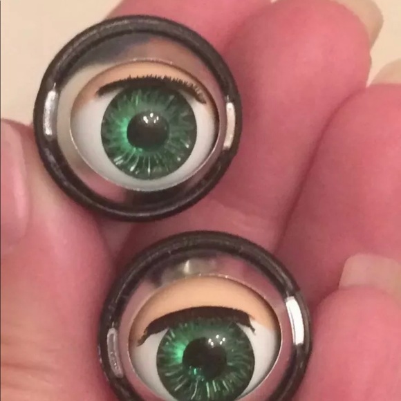 Wide Neck Doll Eye Swap Kit Green Sleep Eyes - Picture 2 of 4
